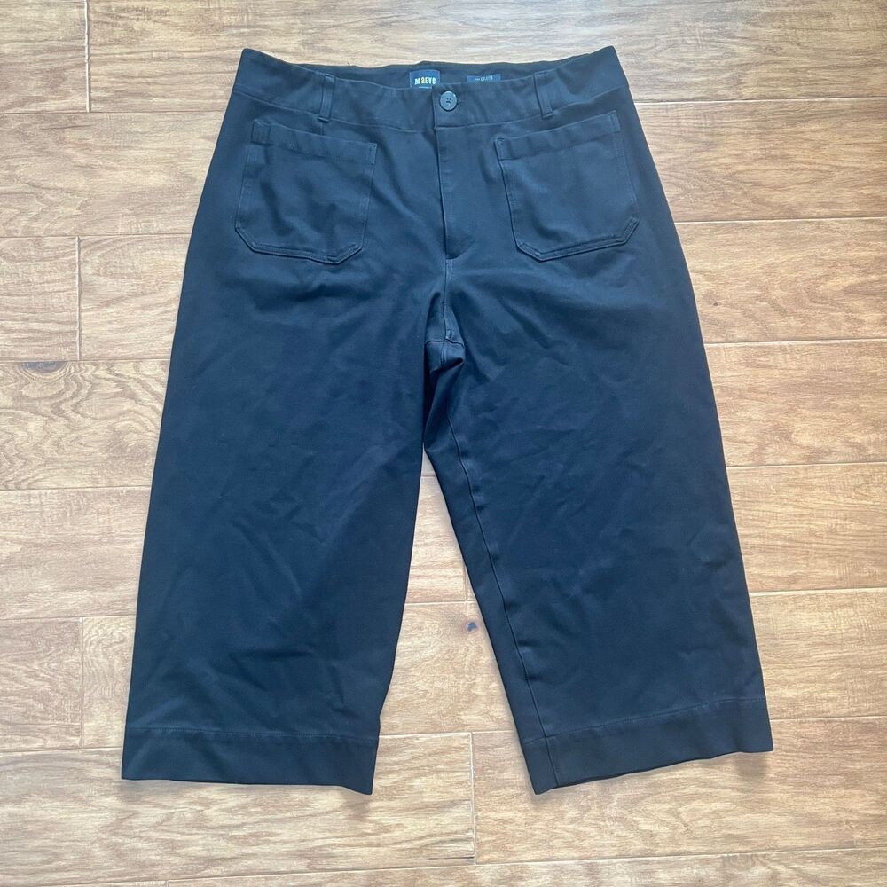 Maeve Anthropologie The Colette Crop Wide Leg Pants Size 24W Black